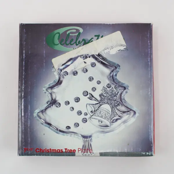 Crystal Clear Industries Clear Glass Christmas Tree Plate 7.5" #312671