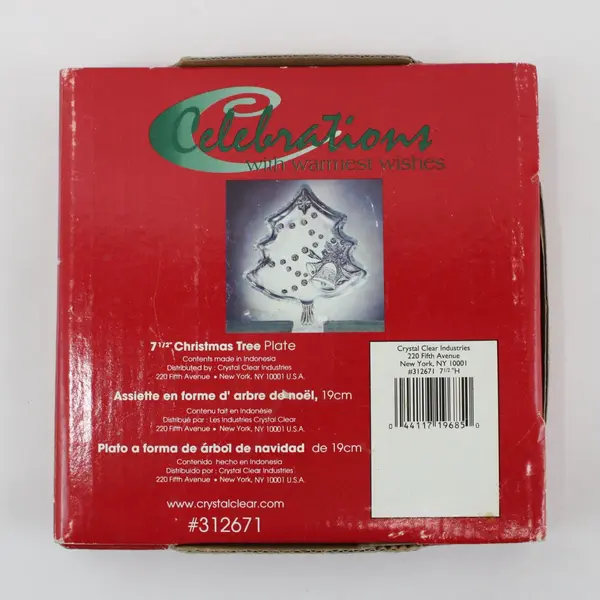 Crystal Clear Industries Clear Glass Christmas Tree Plate 7.5" #312671