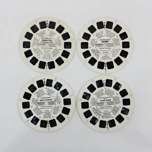 GAF View-Master Disney Favorites 4 Stereo Reel Set With Can 