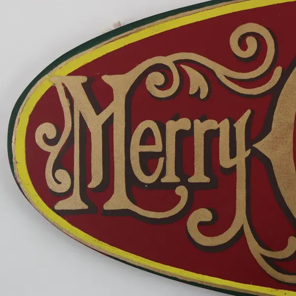 Kurt S. Adler Santa's World Merry Christmas Wooden Wall Hanging 13.5in