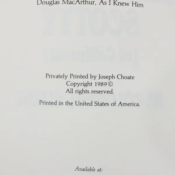 Death Valley Scotty (of California) My Colorful Client by Joseph Choate 1989 PB