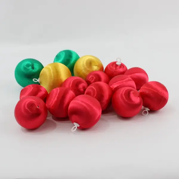 Lot of 16 Thread-Wrapped Bauble Christmas Ornaments Holiday Decor
