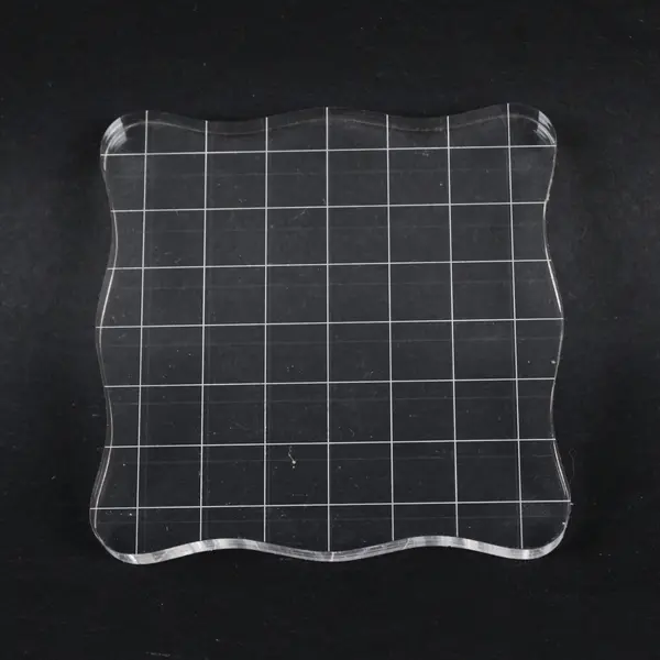 Lot of 3 Clear Acrylic Stamp Blocks Grid Lines