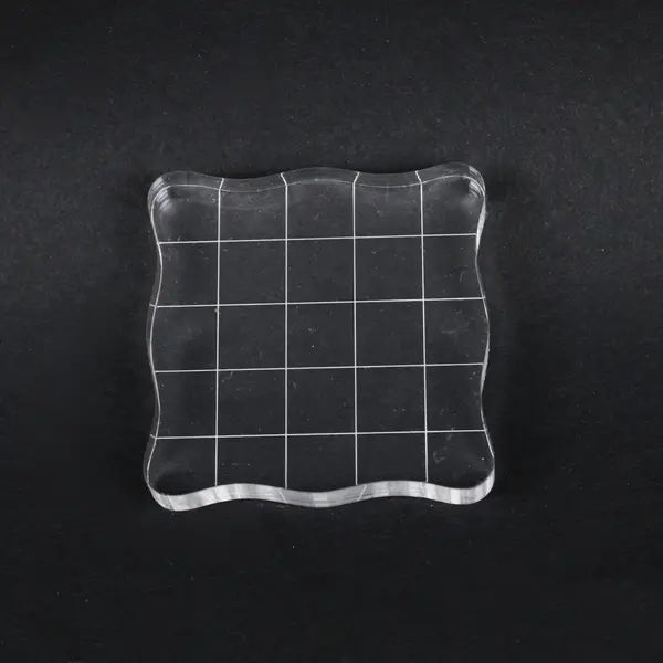 Lot of 3 Clear Acrylic Stamp Blocks Grid Lines