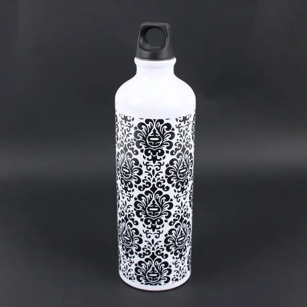 White Damask Insulated Stainless Steel Water Bottle Screw Cap Pre-Owned