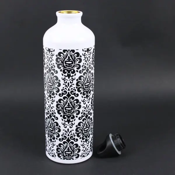 White Damask Insulated Stainless Steel Water Bottle Screw Cap Pre-Owned