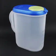 Sterilite 4 Liter Pitcher Translucent Blue Lid Lime Press Tab