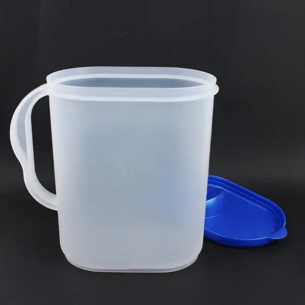Sterilite 4 Liter Pitcher Translucent Blue Lid Lime Press Tab