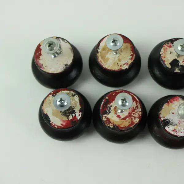 Lot of 10 Assorted Dark Wood Cabinet Drawer Knobs