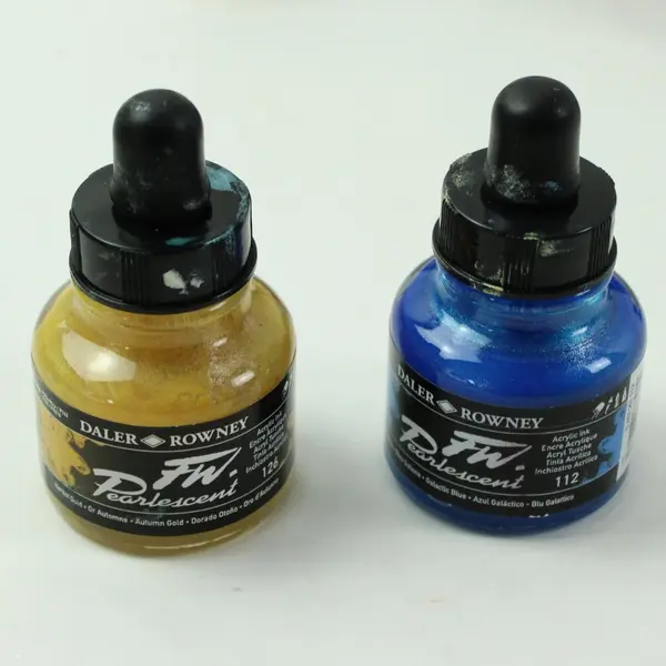 Lot of 8 Daler Rowney FW Pearlescent Acrylic Ink 29.5ml Used