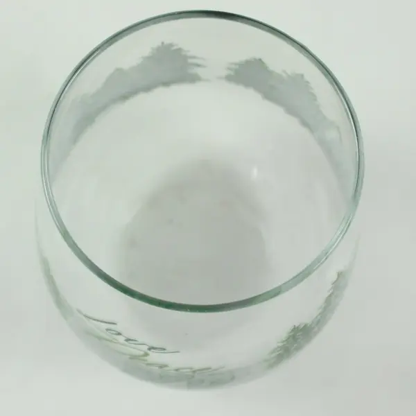Lot of 2 Christmas Holiday Stemless Wine Glasses Festive Drinkware