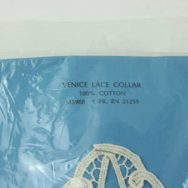 Off-White Cotton Venice Lace Floral Collar Trim