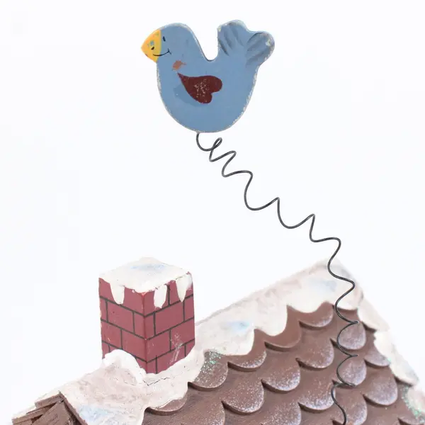 Christmas Decorative Birdhouse Santa North Pole Nest 9 Inch