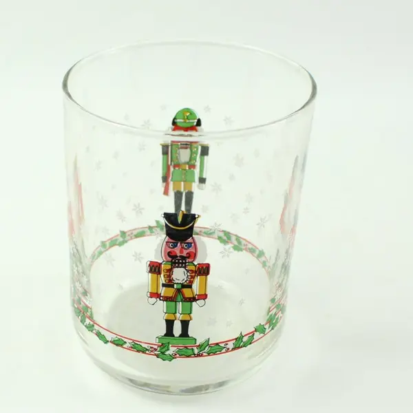 Libbey Christmas Nutcracker Lowball Drinking Glass Holiday