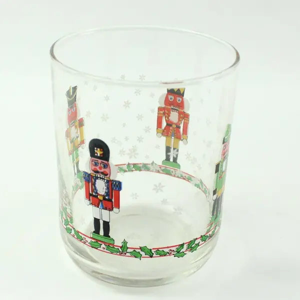 Libbey Christmas Nutcracker Lowball Drinking Glass Holiday