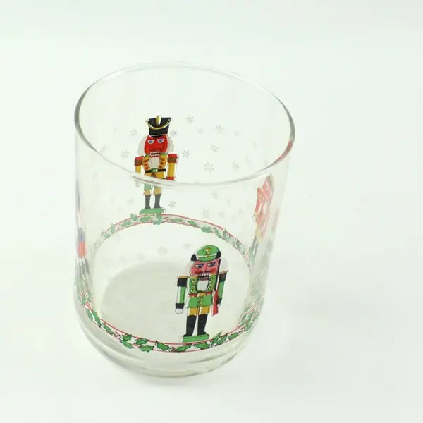 Libbey Christmas Nutcracker Lowball Drinking Glass Holiday