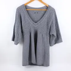 Apt. 9 Women's Gray V-Neck Knit Tunic Petite Medium