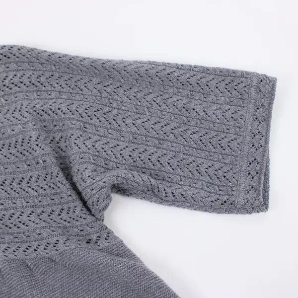 Apt. 9 Women's Gray V-Neck Knit Tunic Petite Medium