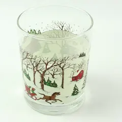 Libbey Winter Village Double Old Fashioned Drinking Glass Tumbler
