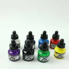 Lot of 8 Daler Rowney FW Acrylic Ink 29.5ml Used