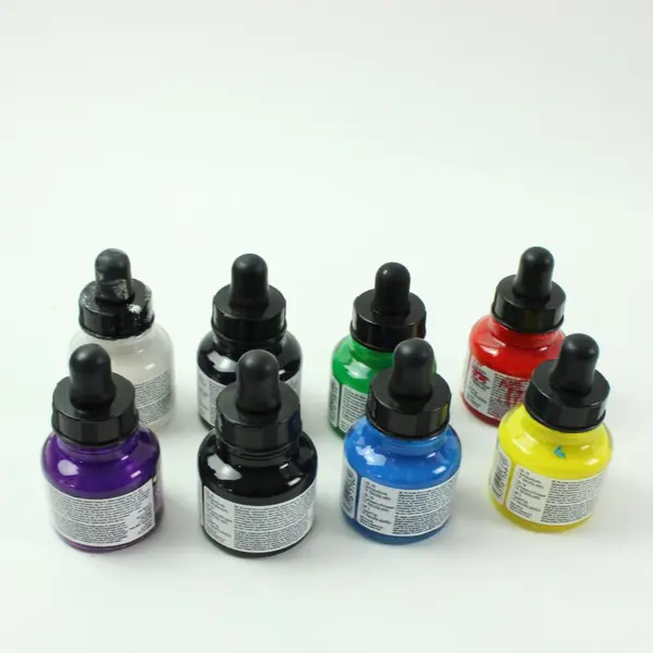 Lot of 8 Daler Rowney FW Acrylic Ink 29.5ml Used