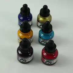 Lot of 6 Daler Rowney FW Acrylic Ink 29.5ml Used