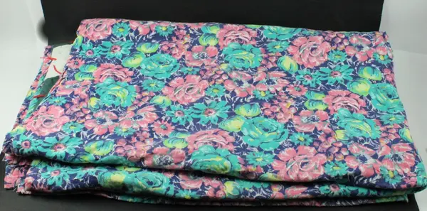 Handmade Multicolor Patchwork Quilt Yarn-Tied 68 x 80 Inch FLAWED