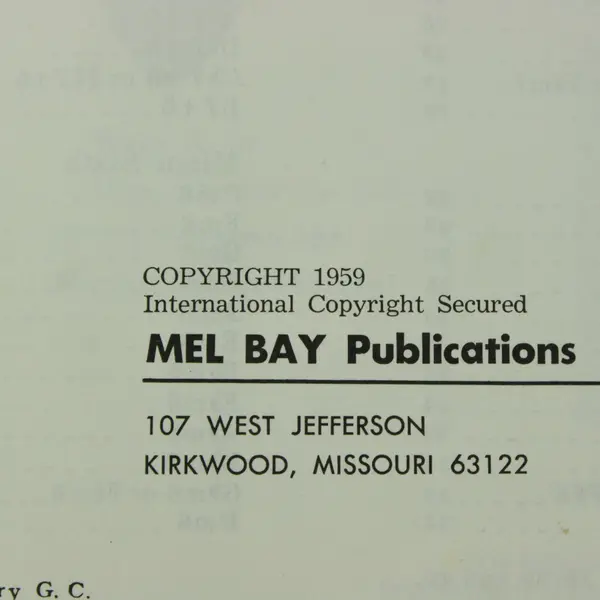 Vintage Mel Bay Guitar Chords in Picture & Diagram Form Instruction Book 1959 PB