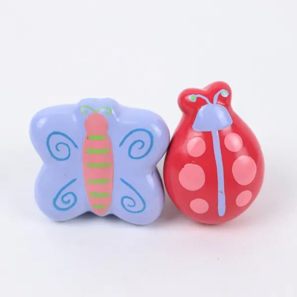 Ceramic Ladybug & Butterfly Drawer Pulls Set Cabinet Hardware