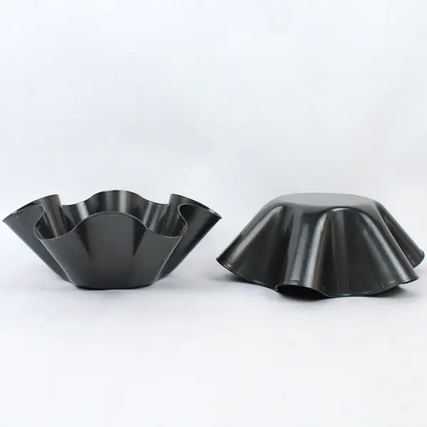 Set of 4 Nonstick Carbon Steel Fluted Tortilla Taco Bowl Pans