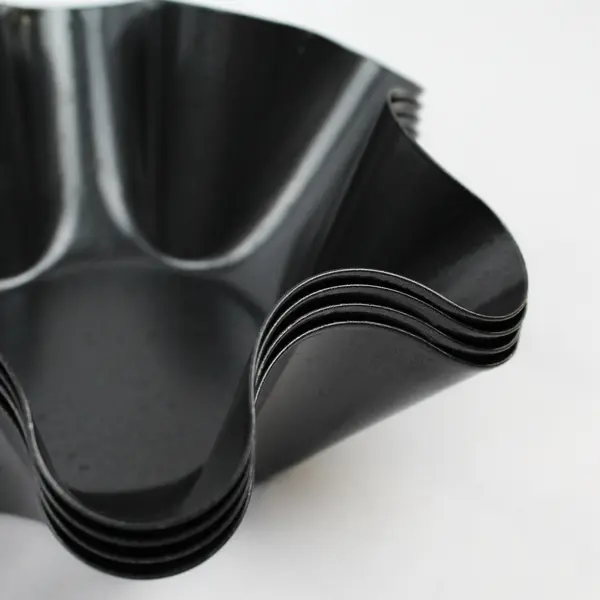 Set of 4 Nonstick Carbon Steel Fluted Tortilla Taco Bowl Pans