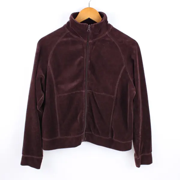 New York Laundry Women's Brown Velour Track Jacket Size P/L