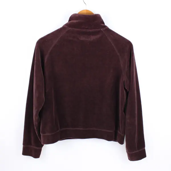 New York Laundry Women's Brown Velour Track Jacket Size P/L