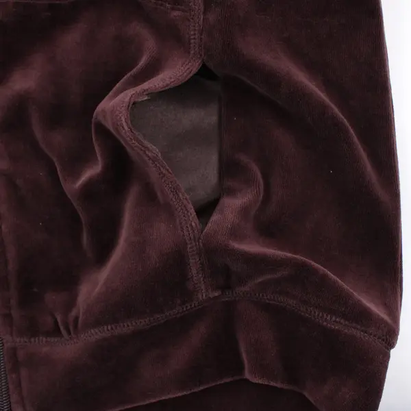 New York Laundry Women's Brown Velour Track Jacket Size P/L