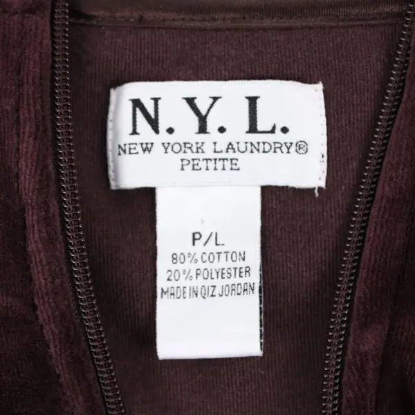 New York Laundry Women's Brown Velour Track Jacket Size P/L