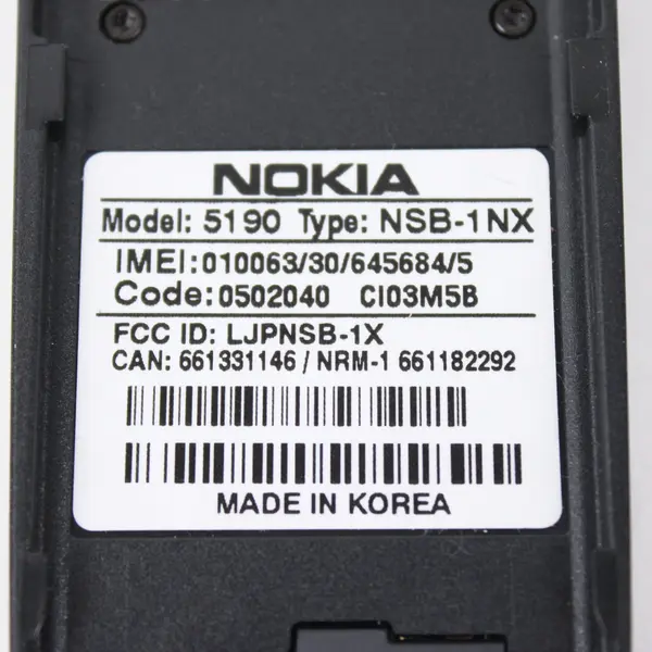 Nokia 5190 Cell Phone Black Monochrome Display Keypad Parts Repair