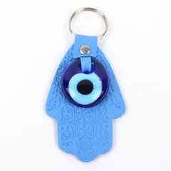 Evil Eye Hamsa Hand Keychain Blue Nazar Charm 3.5"