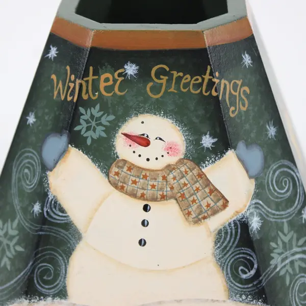 Snowman Winter Greetings Candle Shade 5.5x5.5x4 Holiday Decor