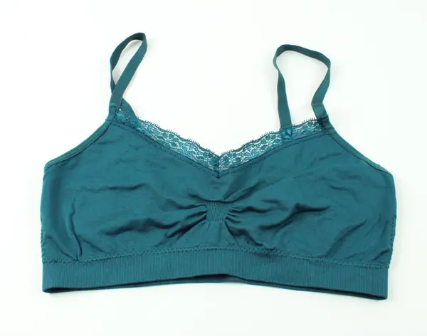 Coobie Women's Dark Teal Lace Wireless Unlined Bralette Full Size