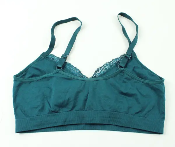 Coobie Women's Dark Teal Lace Wireless Unlined Bralette Full Size