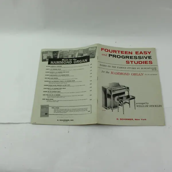 VTG 1958 Fourteen Easy & Progressive Studies for Hammond Organ William Stickles 