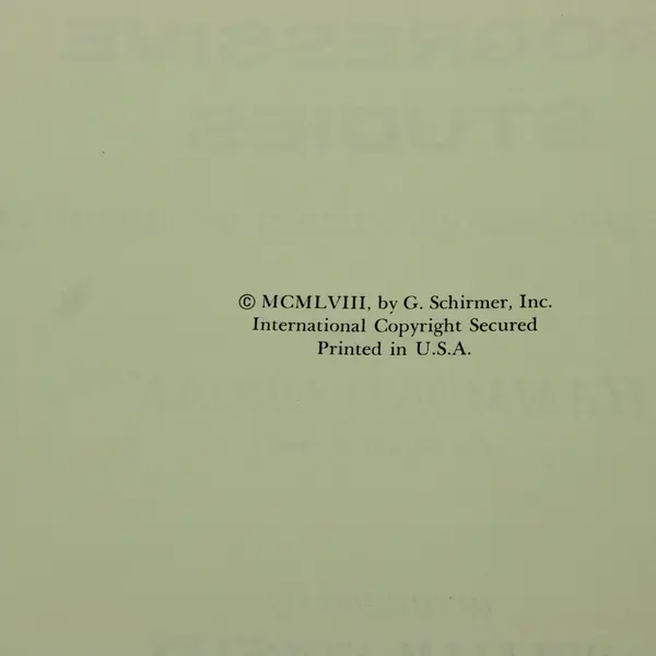 VTG 1958 Fourteen Easy & Progressive Studies for Hammond Organ William Stickles 