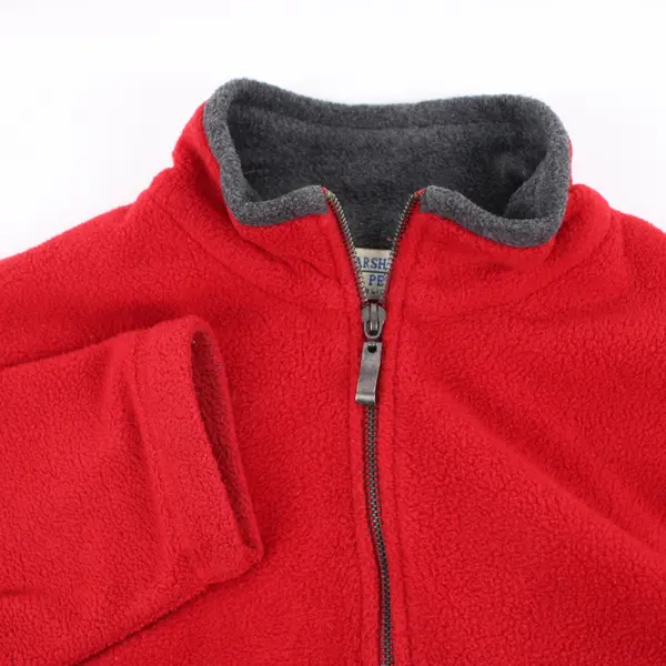 Marsh Landing Petites Petite Small Red Gray Fleece Half-Zip Pullover