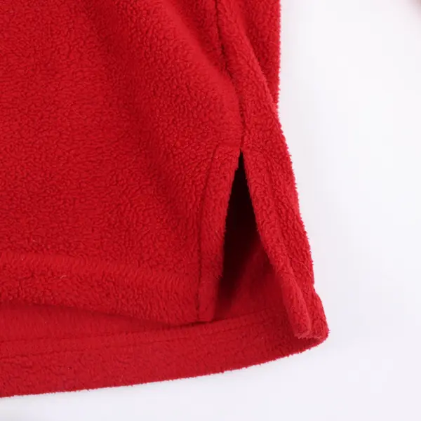 Marsh Landing Petites Petite Small Red Gray Fleece Half-Zip Pullover