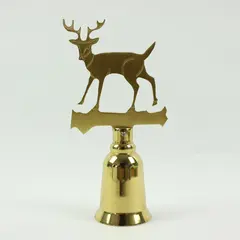 Amish Kraft Co. Brass Reindeer Bell 4.5 in Decorative Collectible 