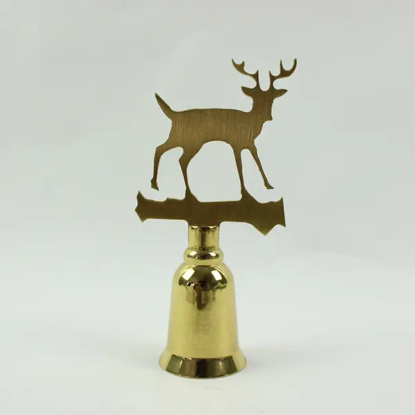 Amish Kraft Co. Brass Reindeer Bell 4.5 in Decorative Collectible 