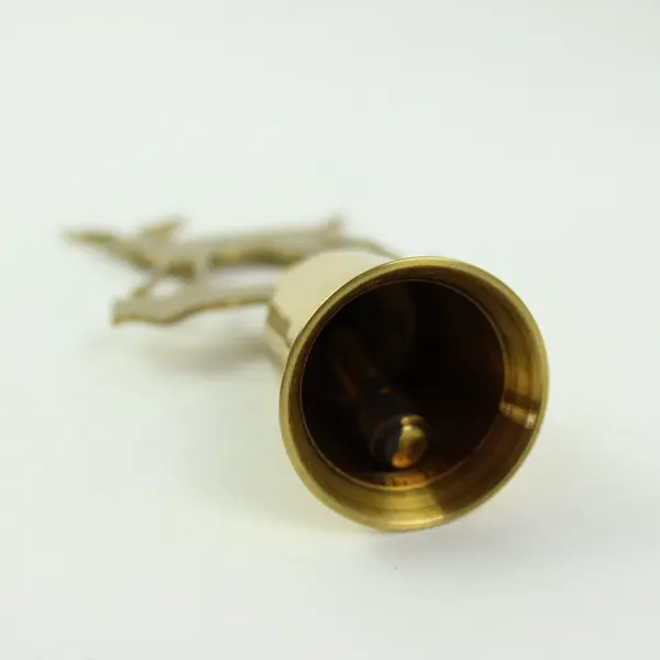 Amish Kraft Co. Brass Reindeer Bell 4.5 in Decorative Collectible 