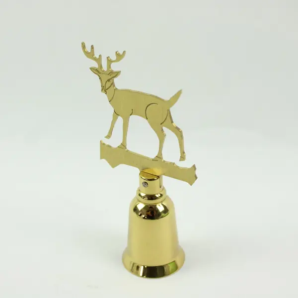 Amish Kraft Co. Brass Reindeer Bell 4.5 in Decorative Collectible 