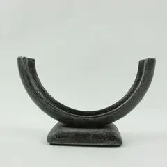 Art Deco Black Metal U-Shaped Candle Holder Display Stand 5.75in