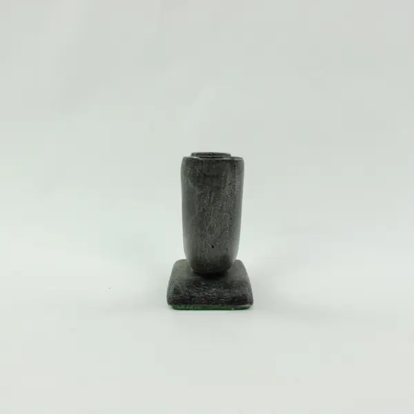 Art Deco Black Metal U-Shaped Candle Holder Display Stand 5.75in